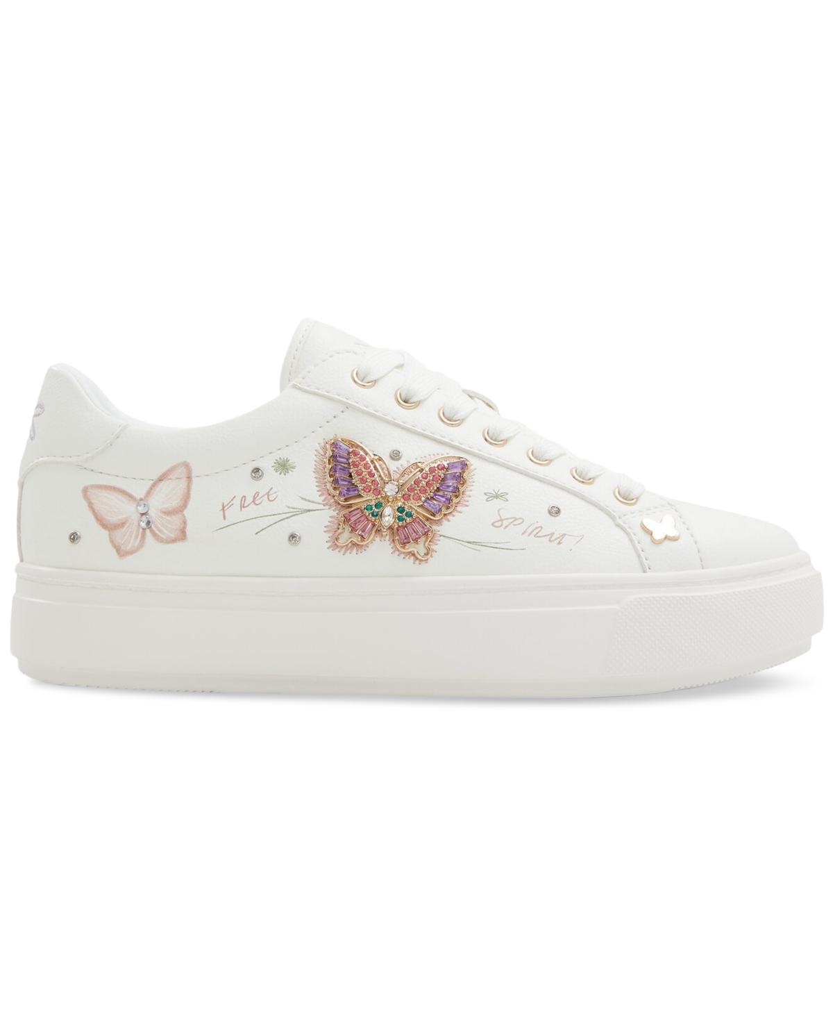 Shop Aldo Women's Gwiri 2.0 Embellished Butterfly Court Sneakers In White