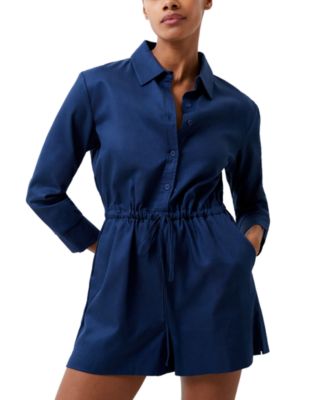 French Connection - Women's Bodie 3/4-Sleeve Drawstring-Waist Romper