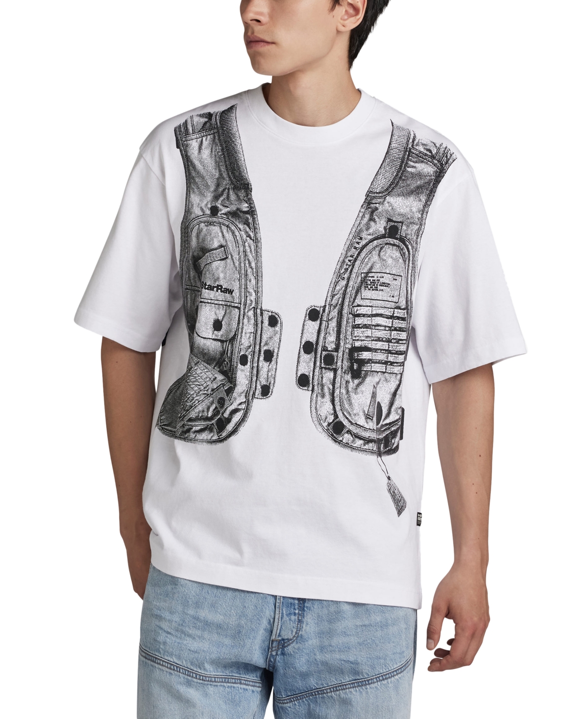 Shop G-star Raw Men's Archive Vest Graphic T-shirt In White