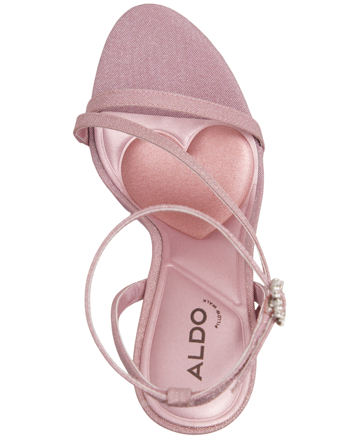 Shop Aldo Women's Tiffania Heart Sculpted Heel Dress Sandals In Glitter Pink