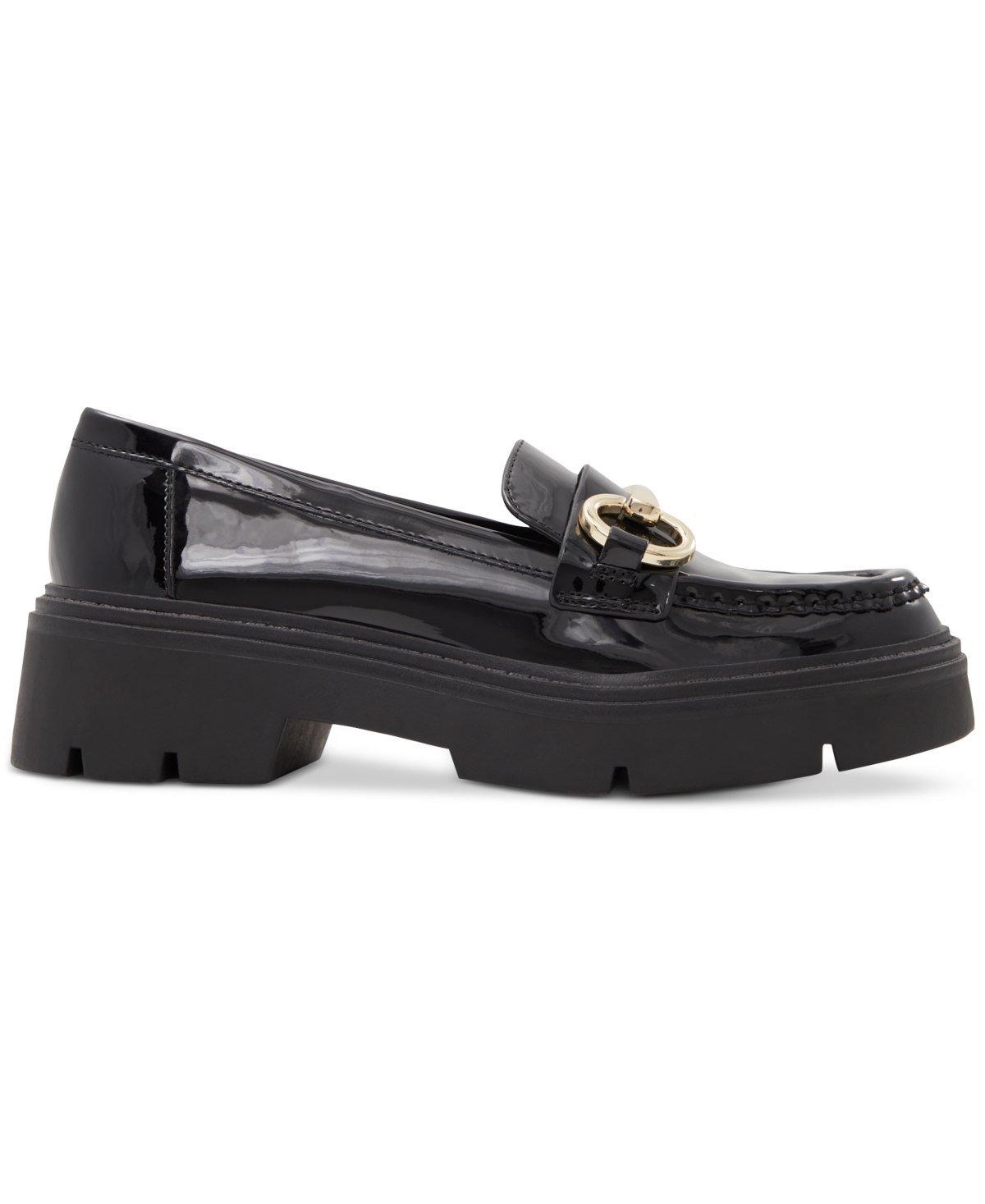 Shop Aldo Women's Miska Bit-detail Casual Platform Loafers In Black Patent