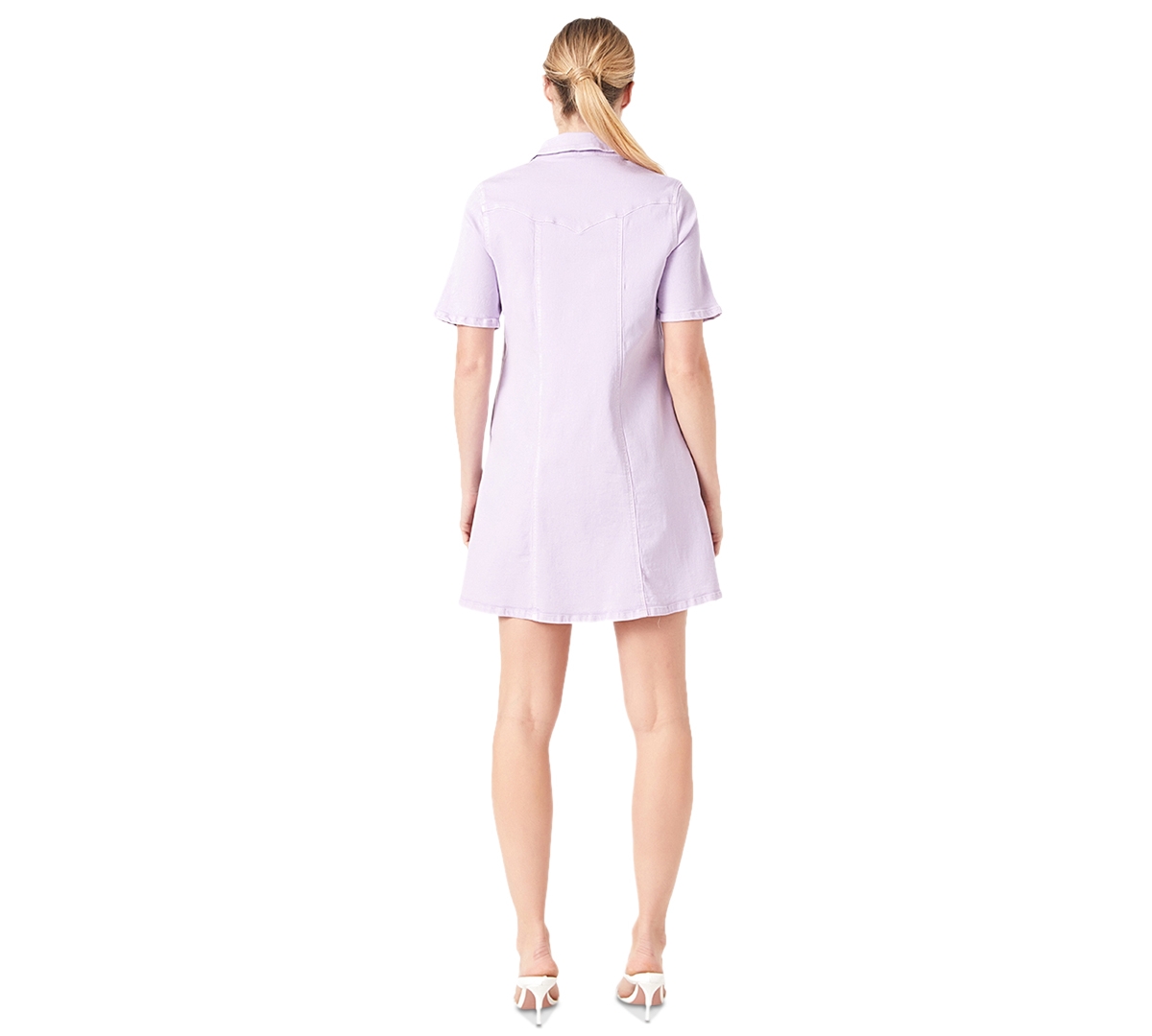 Shop English Factory Women's Washed Denim Mini Dress In Lilac
