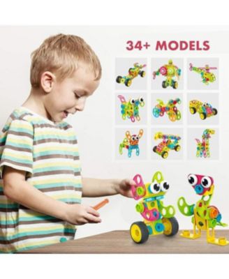 - Kids Toy Magnet Tiles -3D Building Blocks STEM Construction