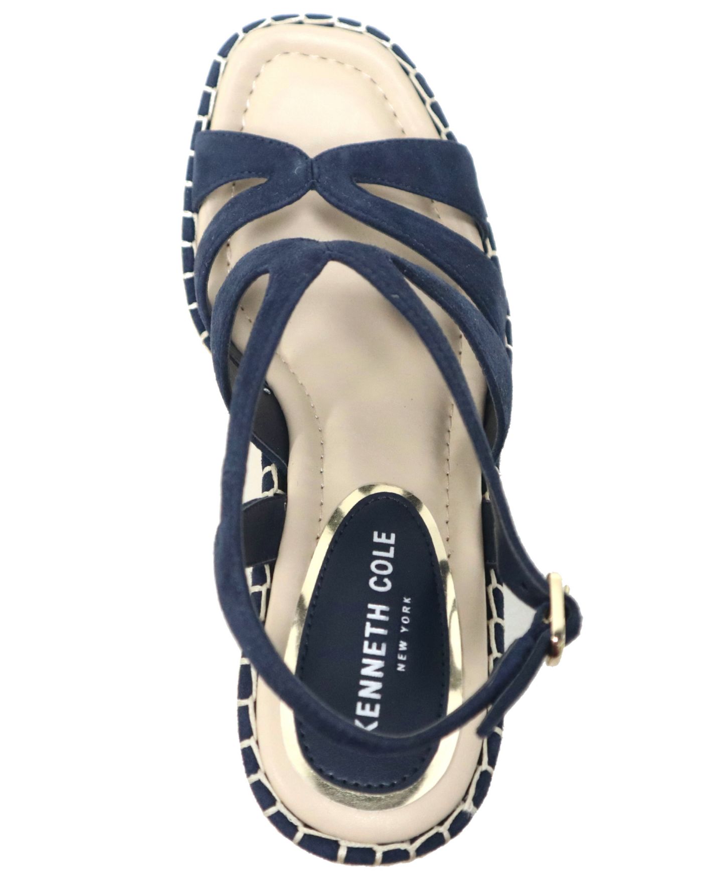 Женские сандалии Kenneth Cole New York Solace Espadrille Platform Wedge, цвет: Тёмно-синий замшевый — фото 4