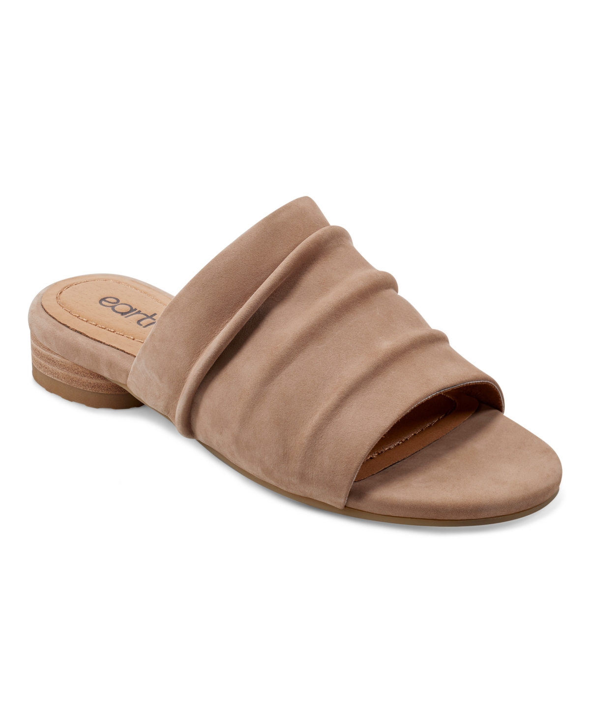 Shop Earth Women's Talma Round Toe Slip-on Flat Casual Sandals In Taupe Nubuck