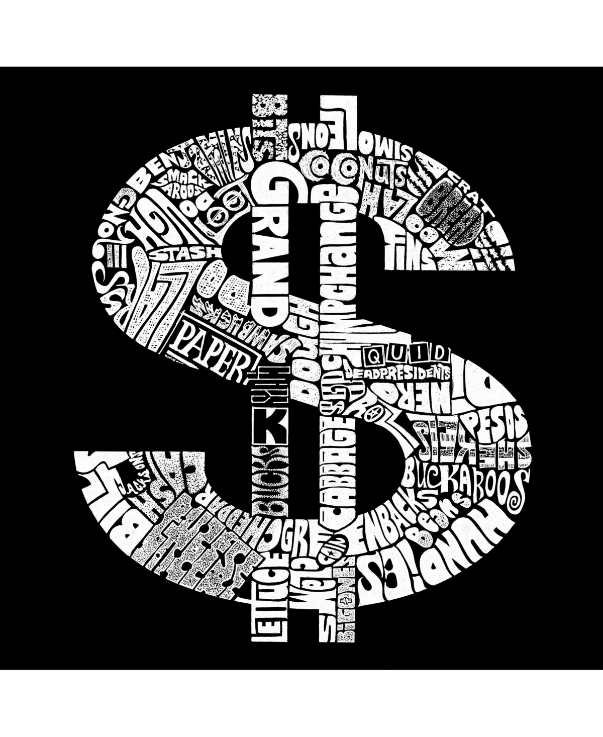 Girl's Word Art T-shirt - Dollar Sign
