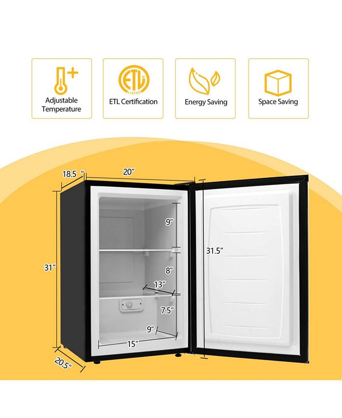 SUGIFT 3 Cubic Feet Compact Upright Freezer with Stainless Steel Door