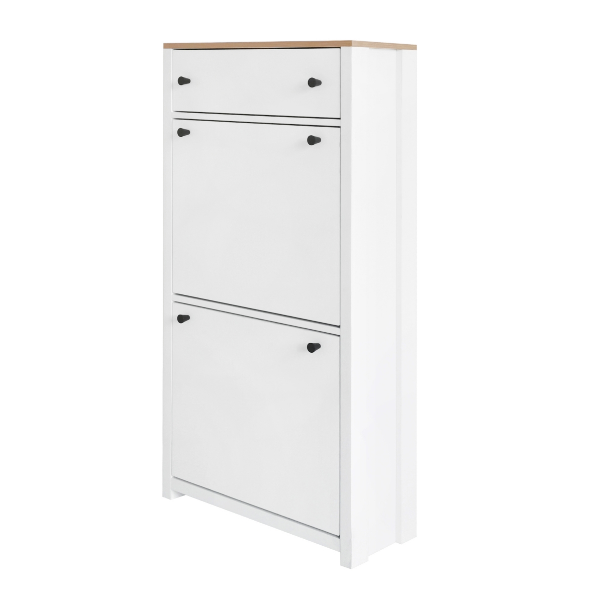Entryway Organizer with Shoe Cabinet & Rack - White