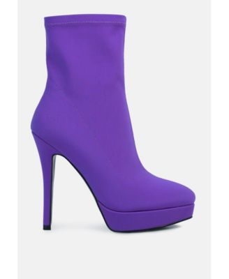 Womens Patotie Lycra High Heel Ankle Boots