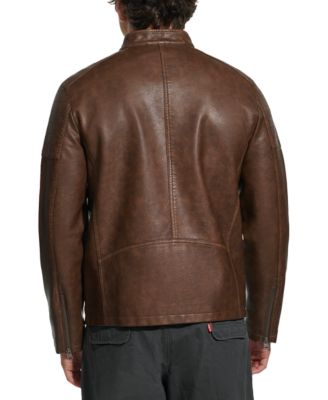 Men's Faux Leather Racer Jacket