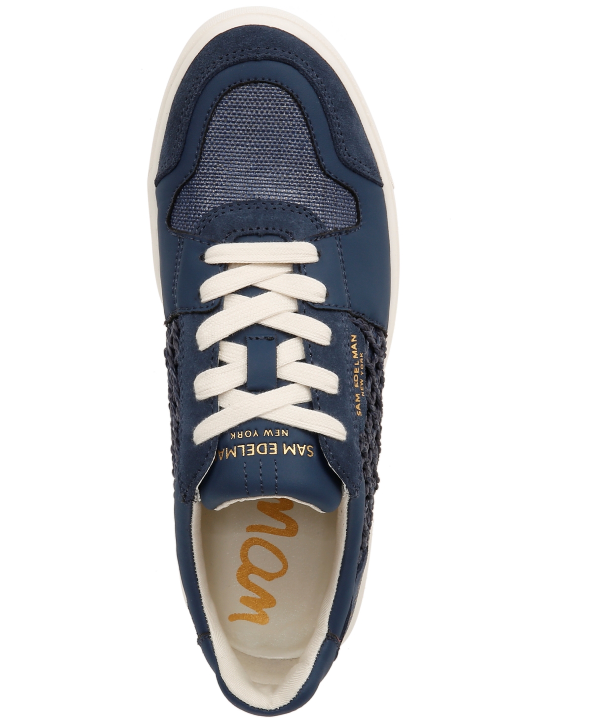 Sam Edelman Women's Elcie Lace-Up Raffia Court Sneakers