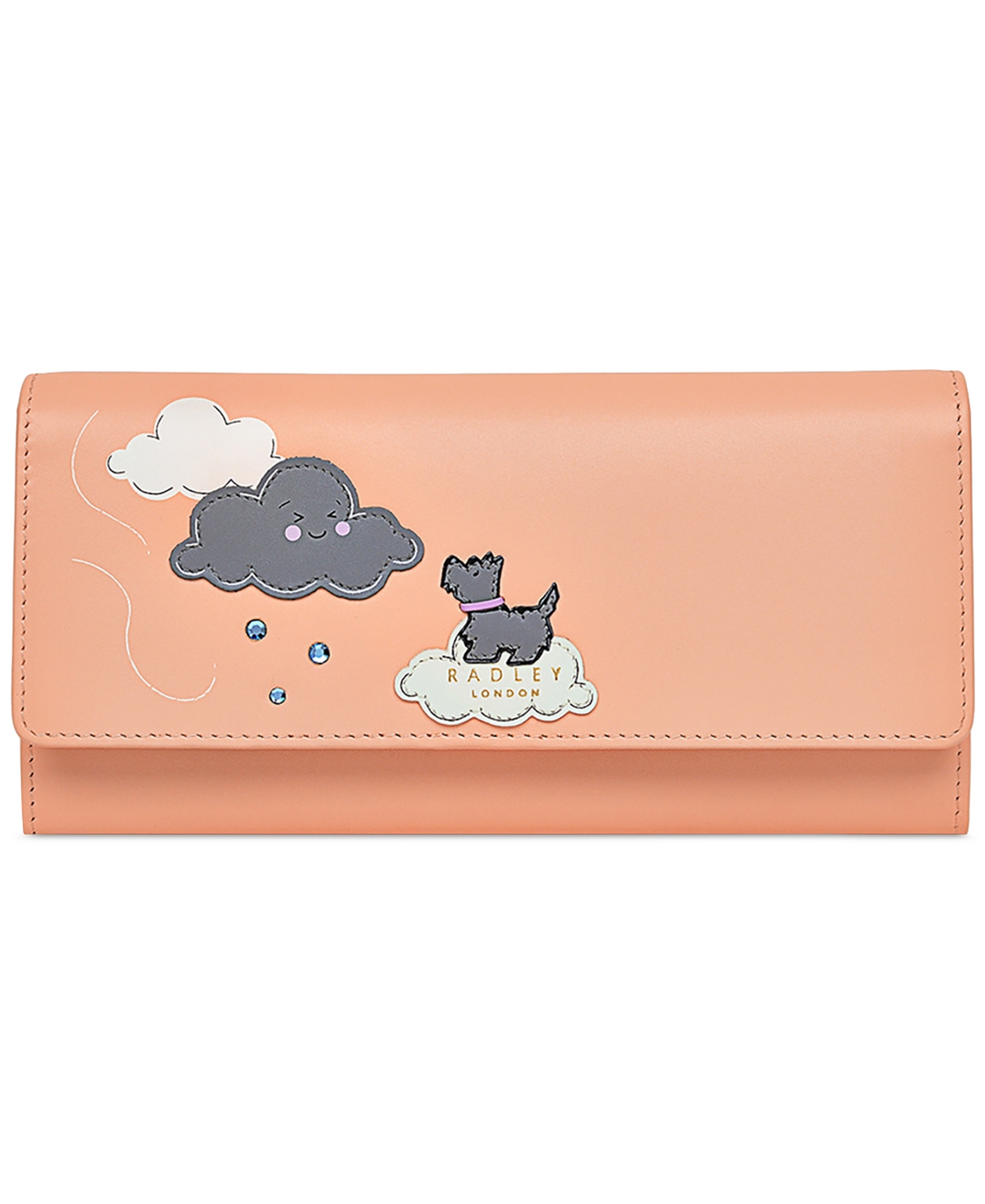 Shop Radley London Little Rain Cloud Leather Flapover Wallet In Light Pink