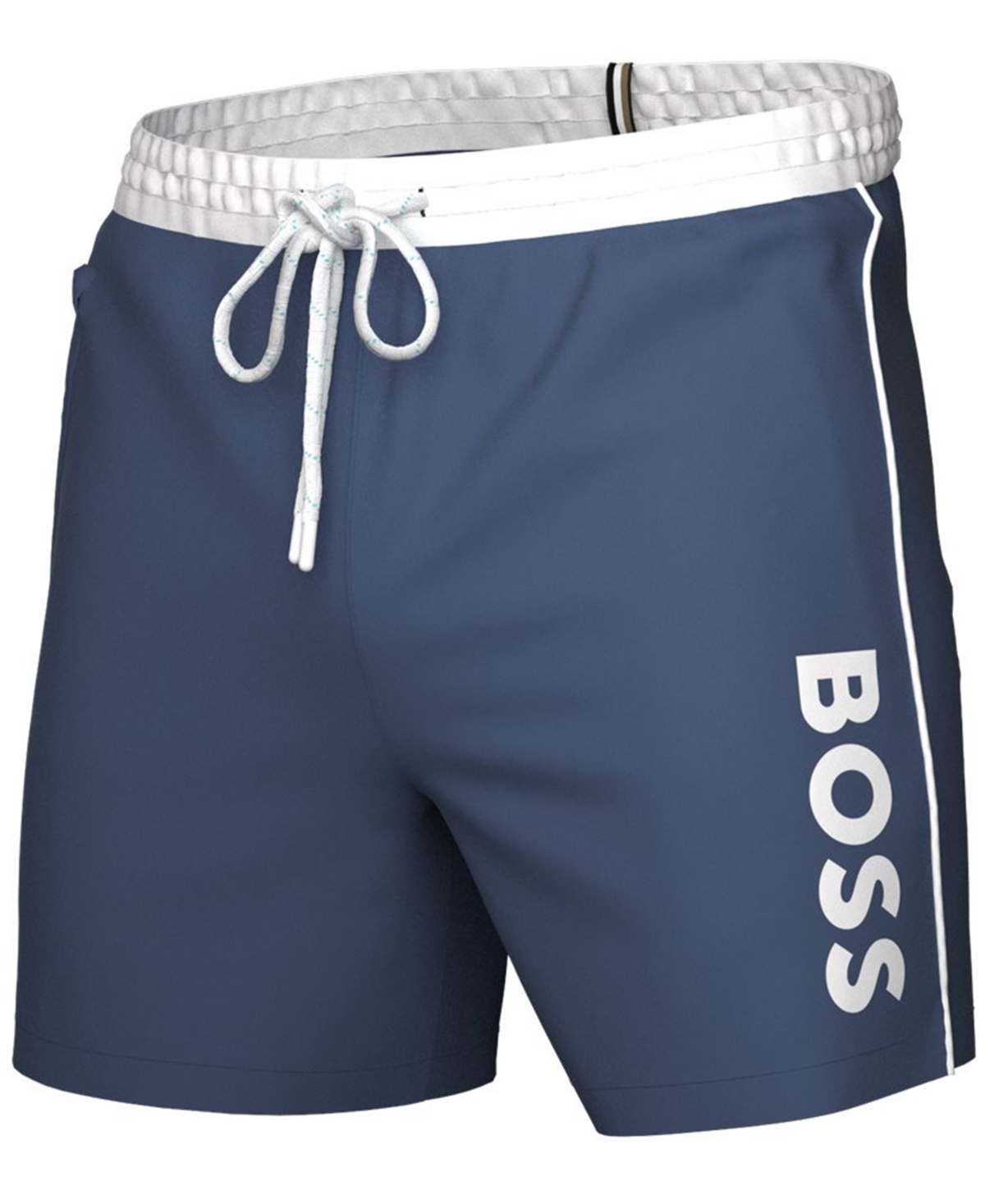 Hugo Boss Boss By  Men's Logo 6" Swim Trunks, Created For Macy's In Open Blue