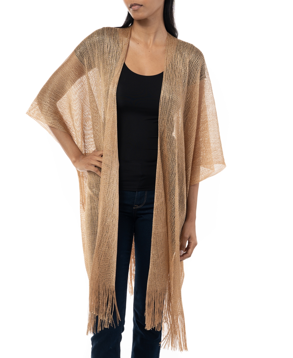 Shop Inc International Concepts Women's Metallic Topper, Created For Macy's In Gold