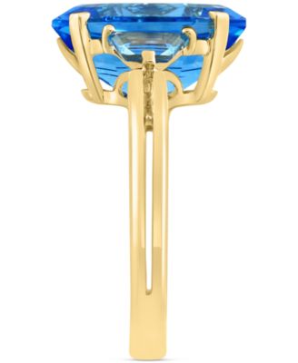 EFFY&reg; Blue Topaz Octagon & Trapezoid Baguette Statement Ring (9 ct. t.w.) in 14k Gold