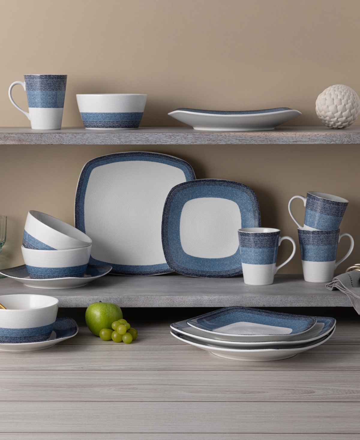 Noritake Colorscapes Layers 4 Piece Square Place Setting In Navy