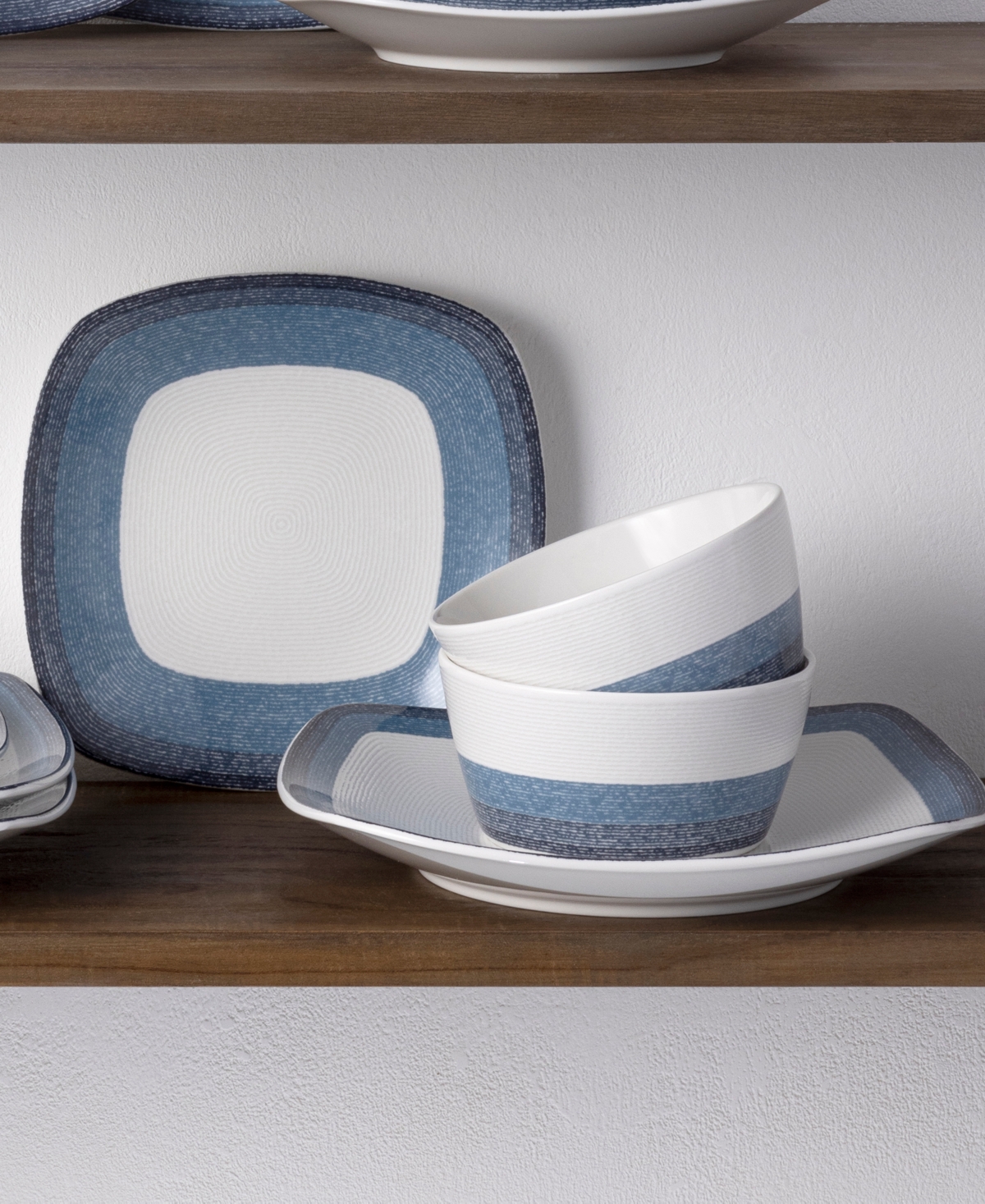 NORITAKE COLORSCAPES LAYERS 12 PIECE SQUARE DINNERWARE SET 