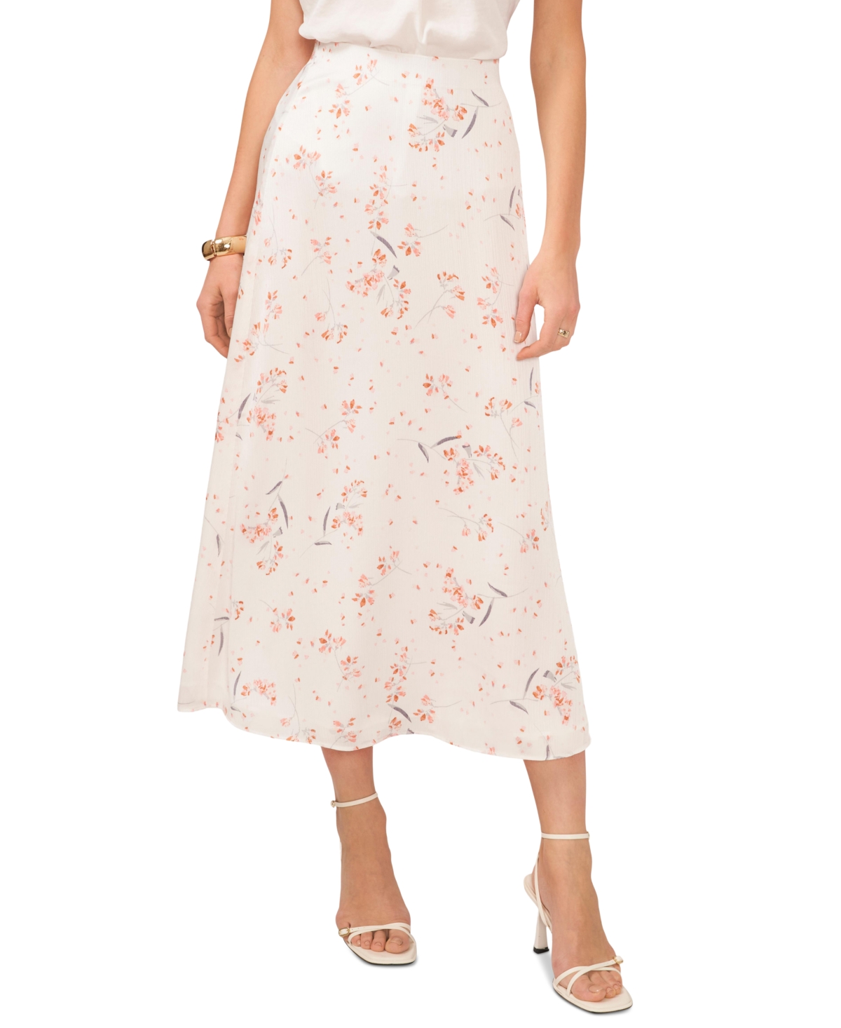 Women's Pull-On Floral Print Maxi Skirt - New Ivory