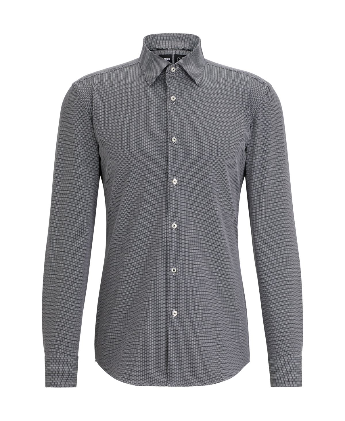 Boss by Hugo Boss Men's Structured Performance-Stretch Fabric Slim-fit Dress Shirt