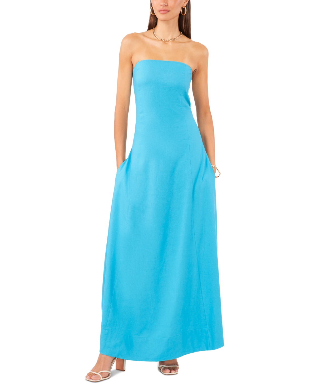 Shop 1.state Women's Strapless Maxi Dress In Laguna Mist
