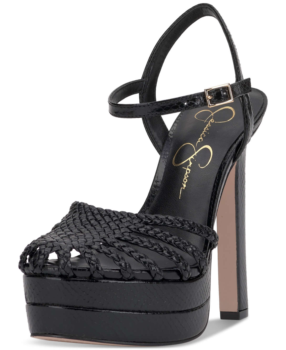 Shop Jessica Simpson Inaia Woven Platform Dress Sandals In Black