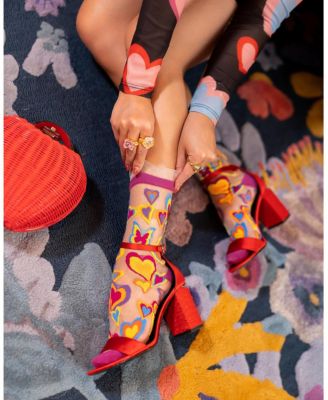 Women's Y2K Hearts Ruffle Sheer Sock