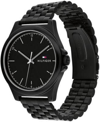 Men's Quartz Black Stainless Steel Watch 42mm