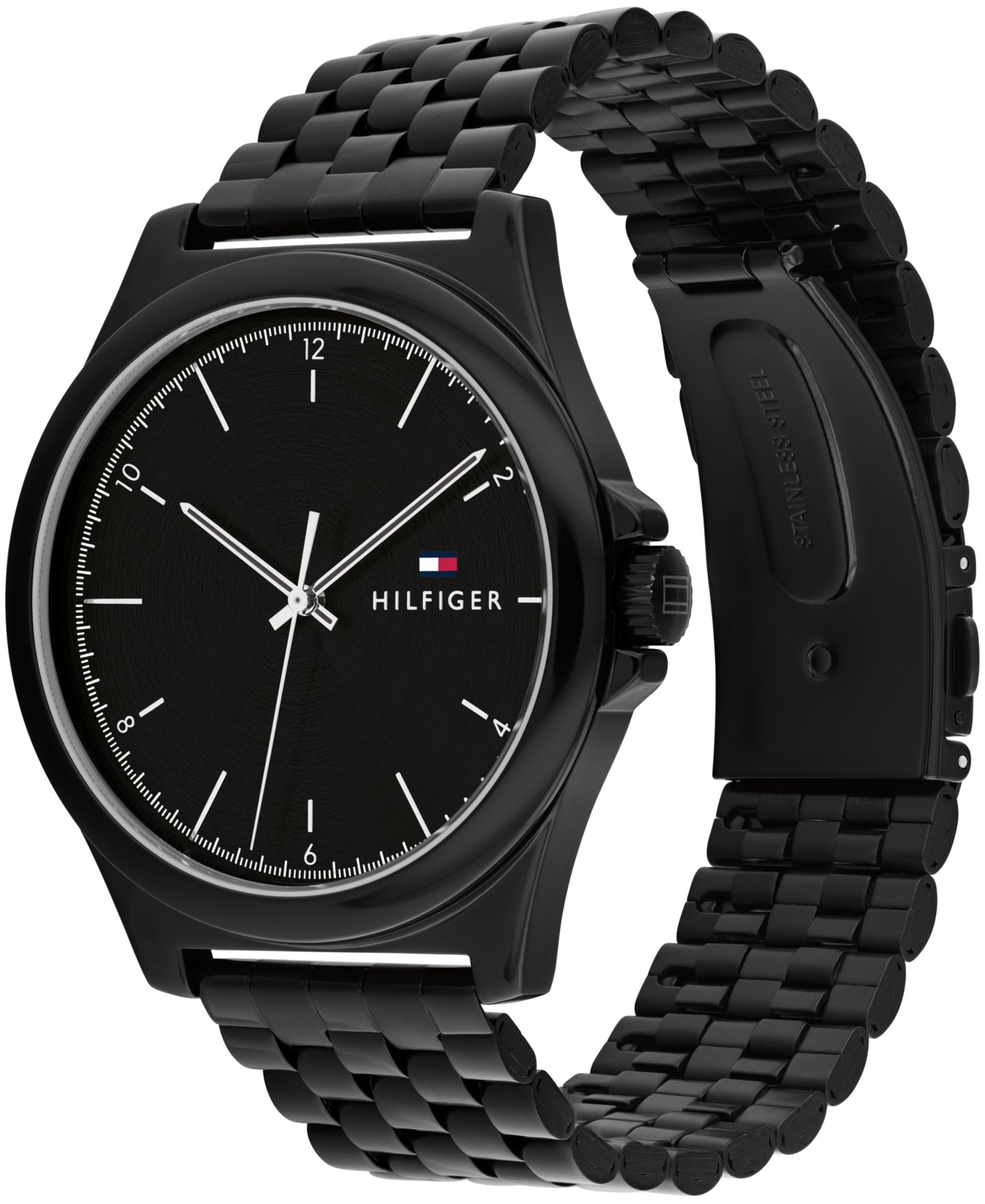 Мужские часы Tommy Hilfiger Quartz Black Stainless Steel Watch 42mm — фото 2