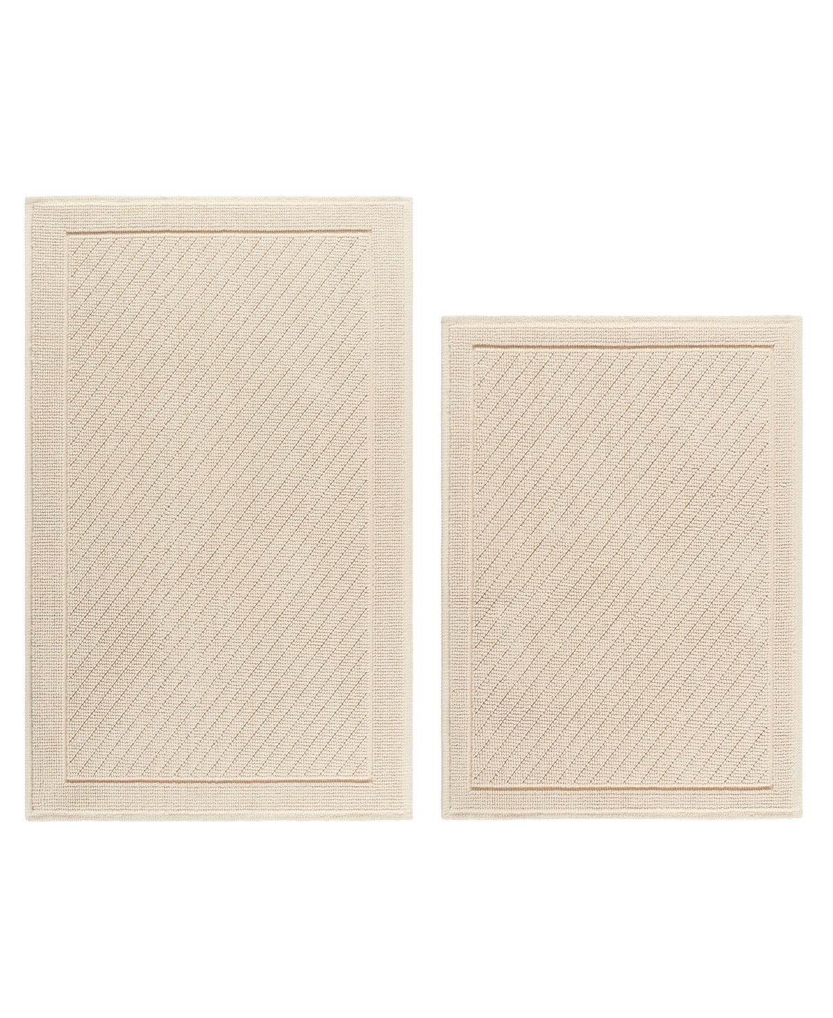 Host & Home Cotton Bath Rug, Stylish Textured Woven Design, Slip Resistant Backing, 5 Color Options, 2-Piece Set - 17x24 & 20x32
