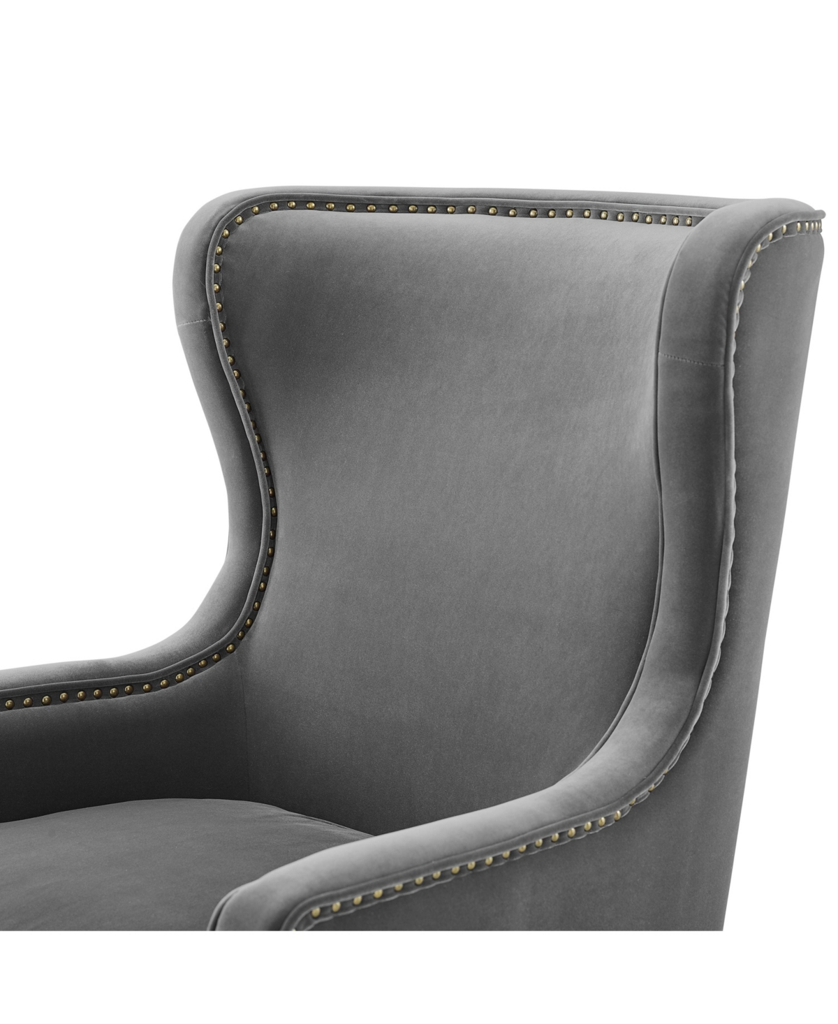 Shop Steve Silver Rosco 30" Velvet Accent Chair In Medium Gray