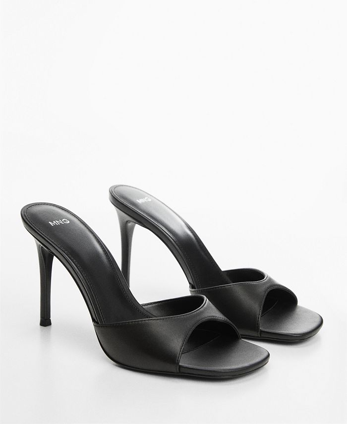 MANGO Women's Heel Leather Sandals - Macy's