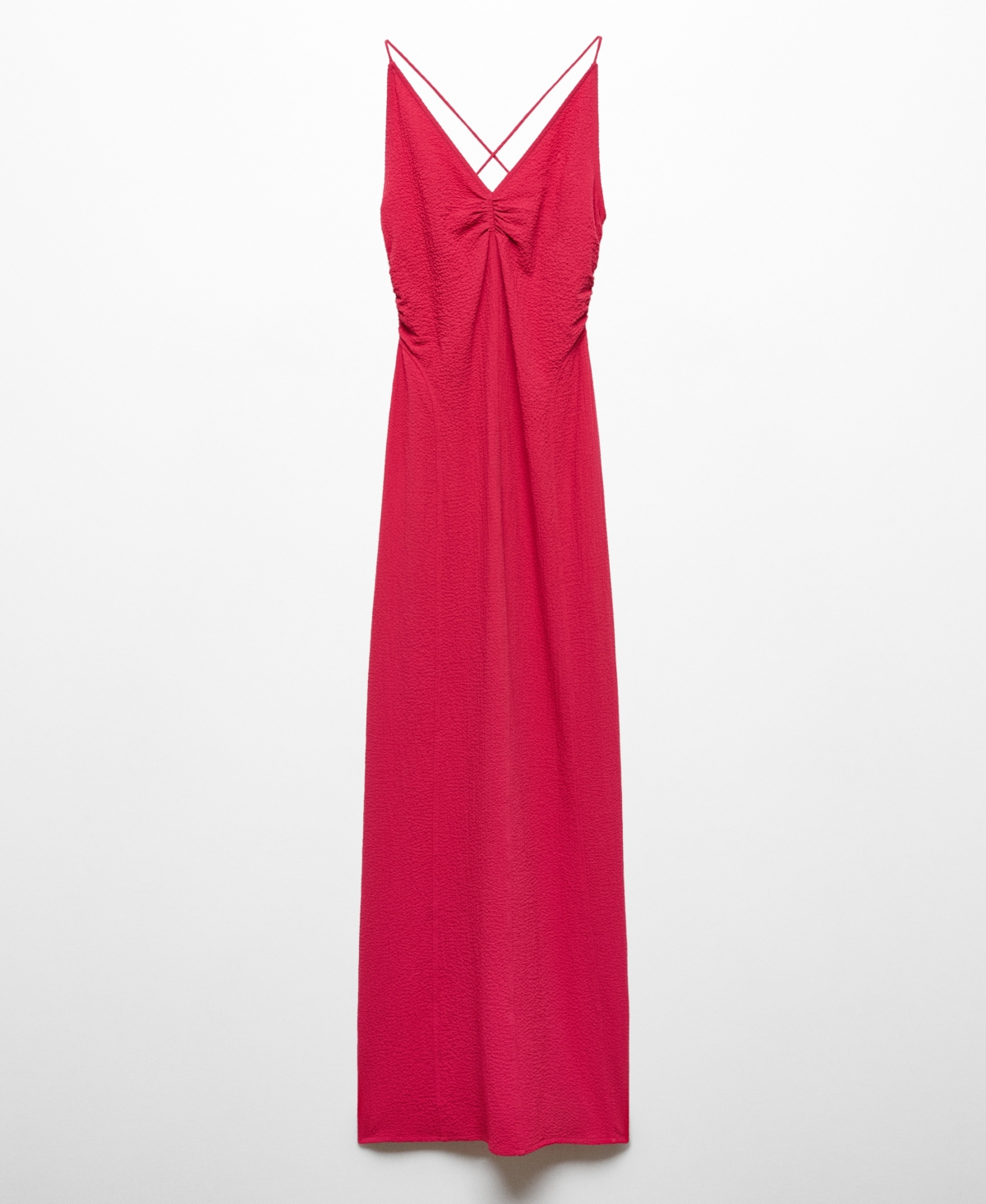 Shop Mango Women's Opening Detail Textured Dress In Fuchsia