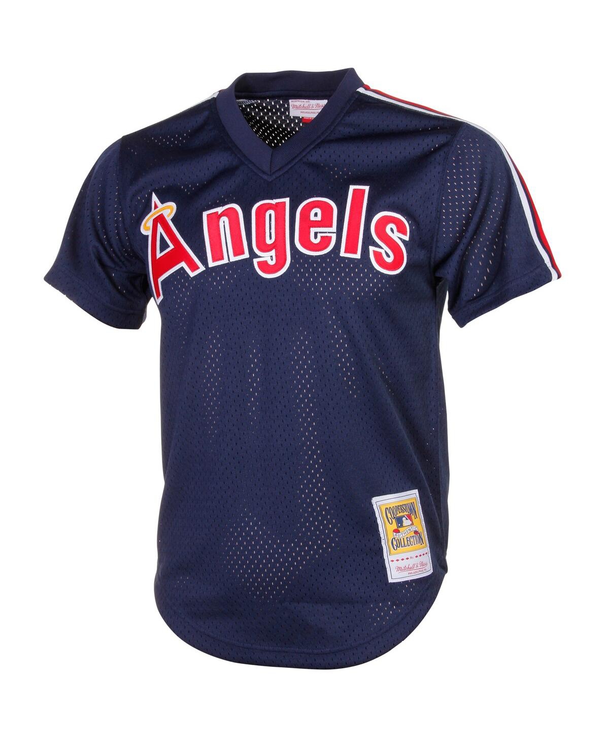 Men's Mitchell & Ness Reggie JacksonCalifornia Angels Cooperstown Mesh Batting Practice Jersey - Navy