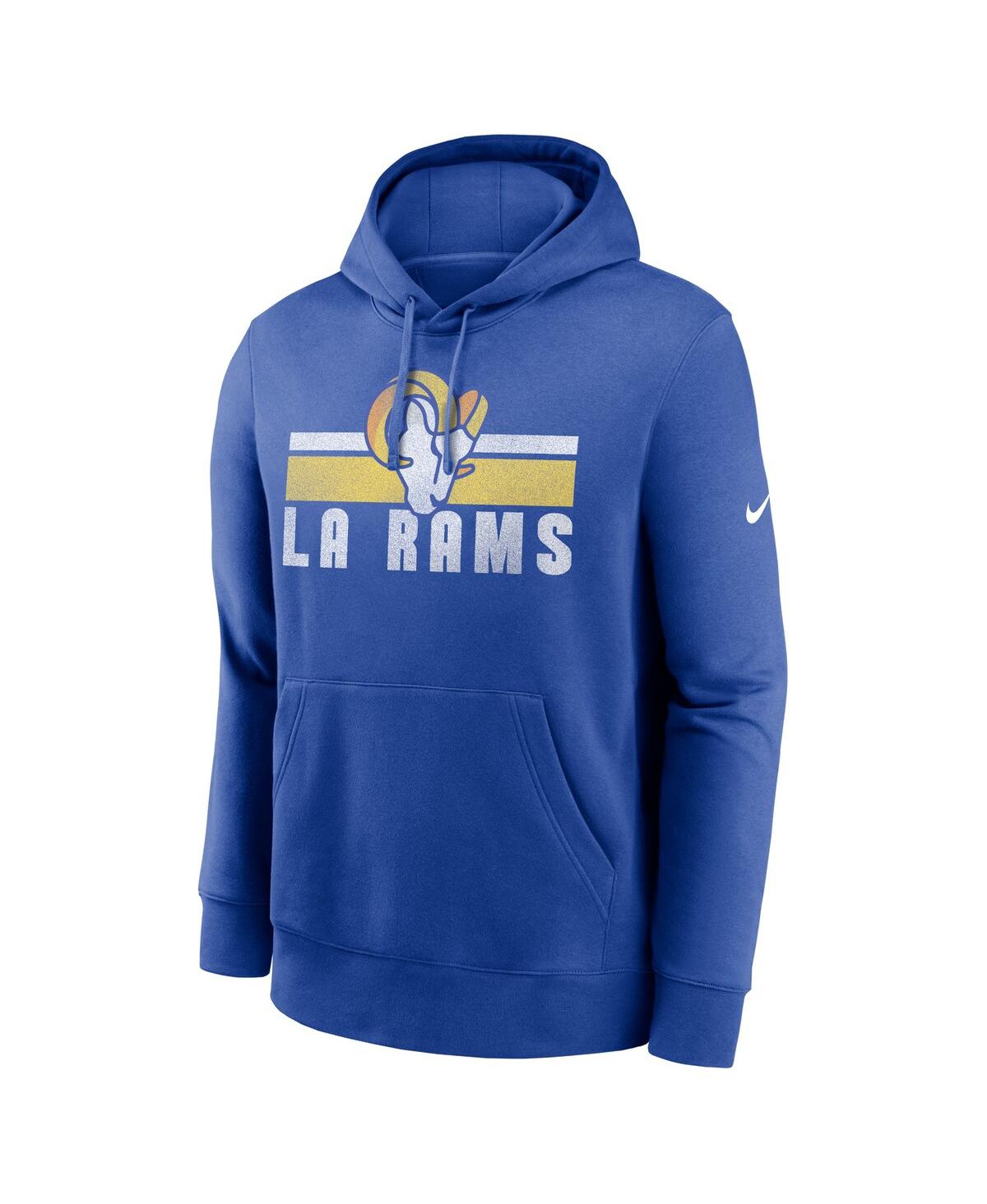 Shop Nike Men's  Royal Los Angeles Rams Club Fleece Pullover Hoodie