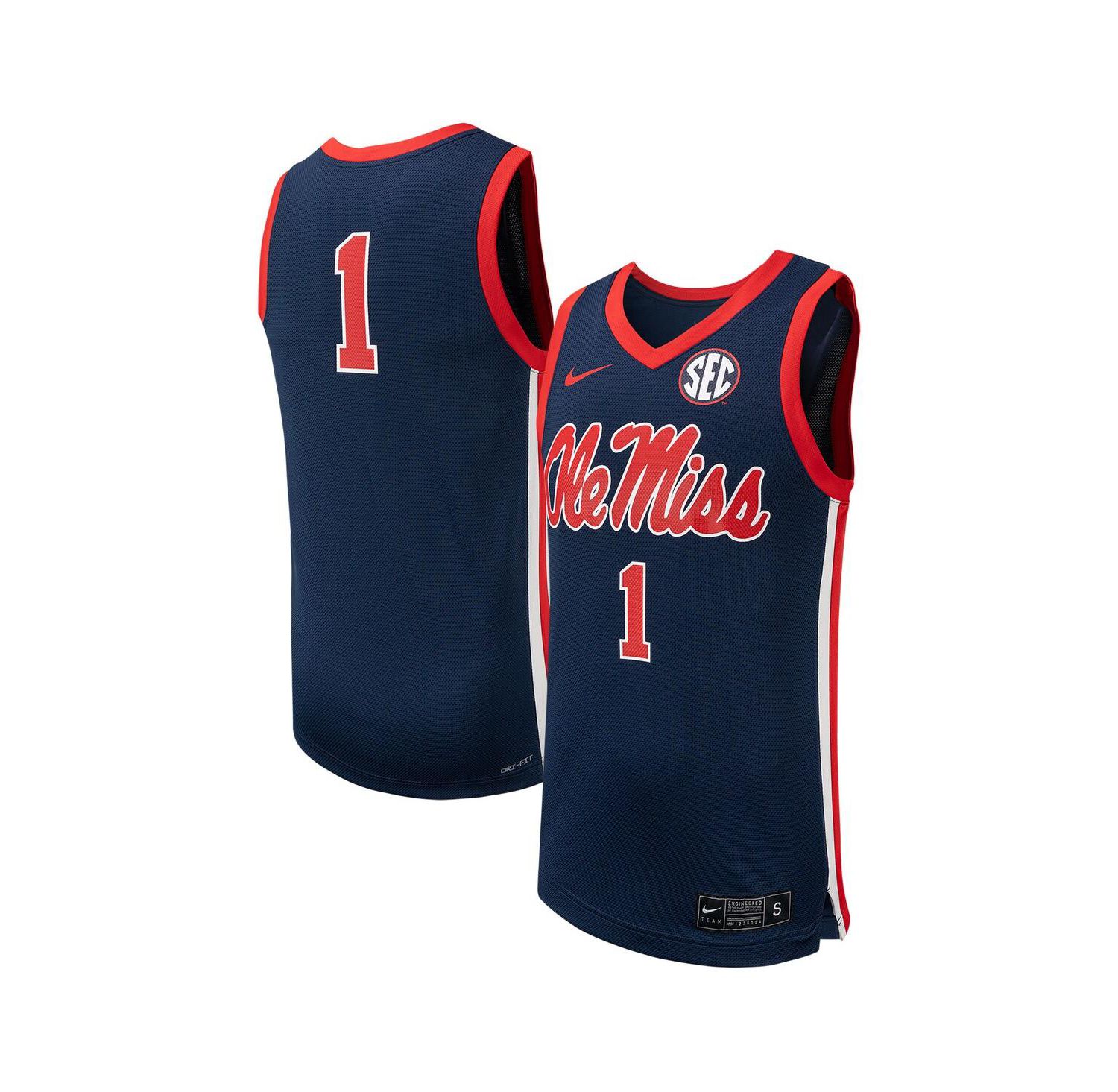 Men's #1Ole Miss Rebels Replica Basketball Jersey