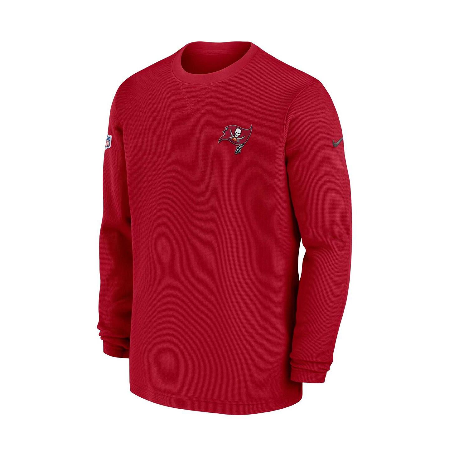Мужская футболка Nike Red Tampa Bay Buccaneers 2023 Sideline Throwback Heavy Brushed Waffle Long Sleeve — фото 3