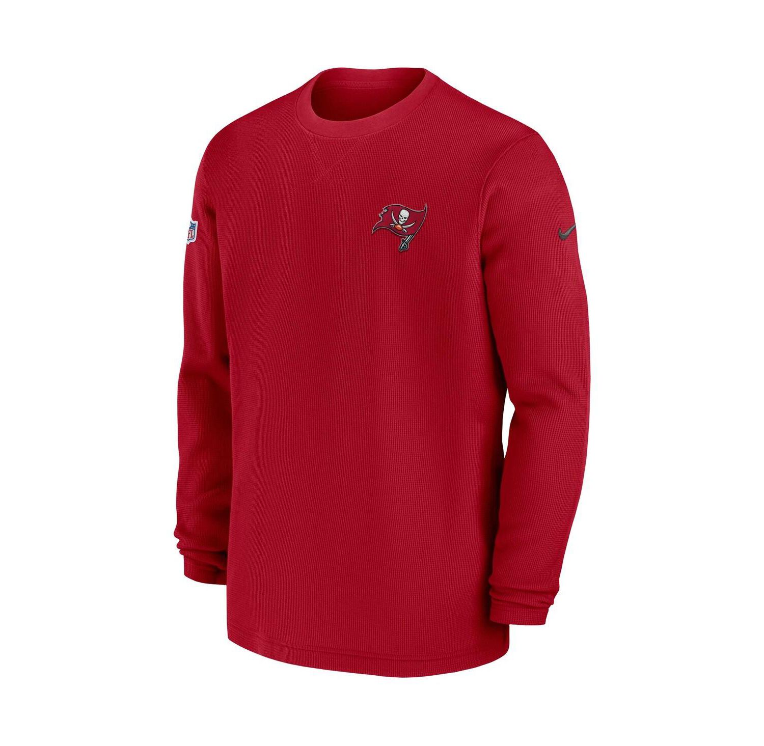 Men's Red Tampa Bay Buccaneers 2023 Sideline Throwback Heavy Brushed Waffle Long Sleeve T-shirt