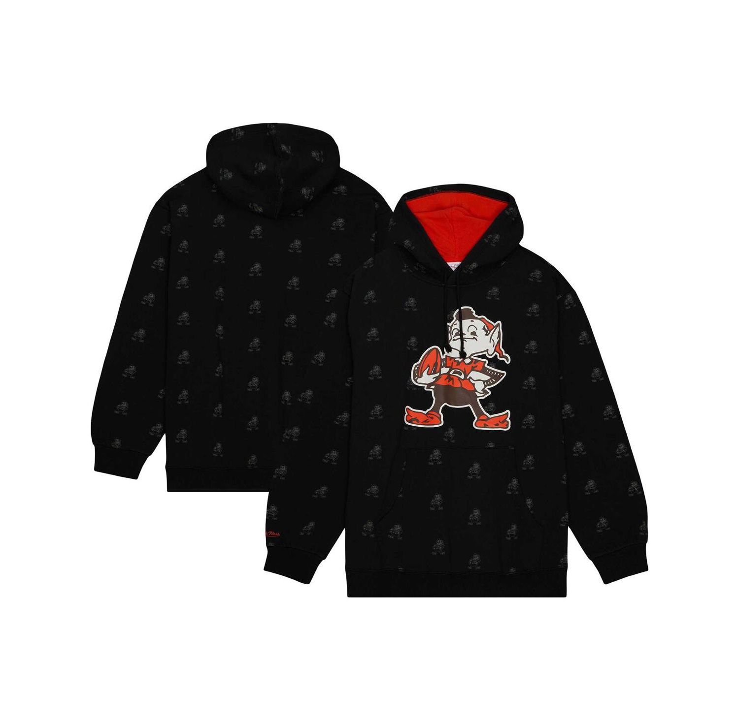 Men's Black Cleveland Browns Allover Print Fleece Pullover Hoodie