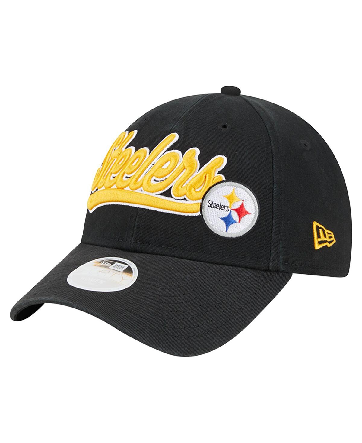 New Era Women's  Black Pittsburgh Steelers Cheer 9forty Adjustable Hat