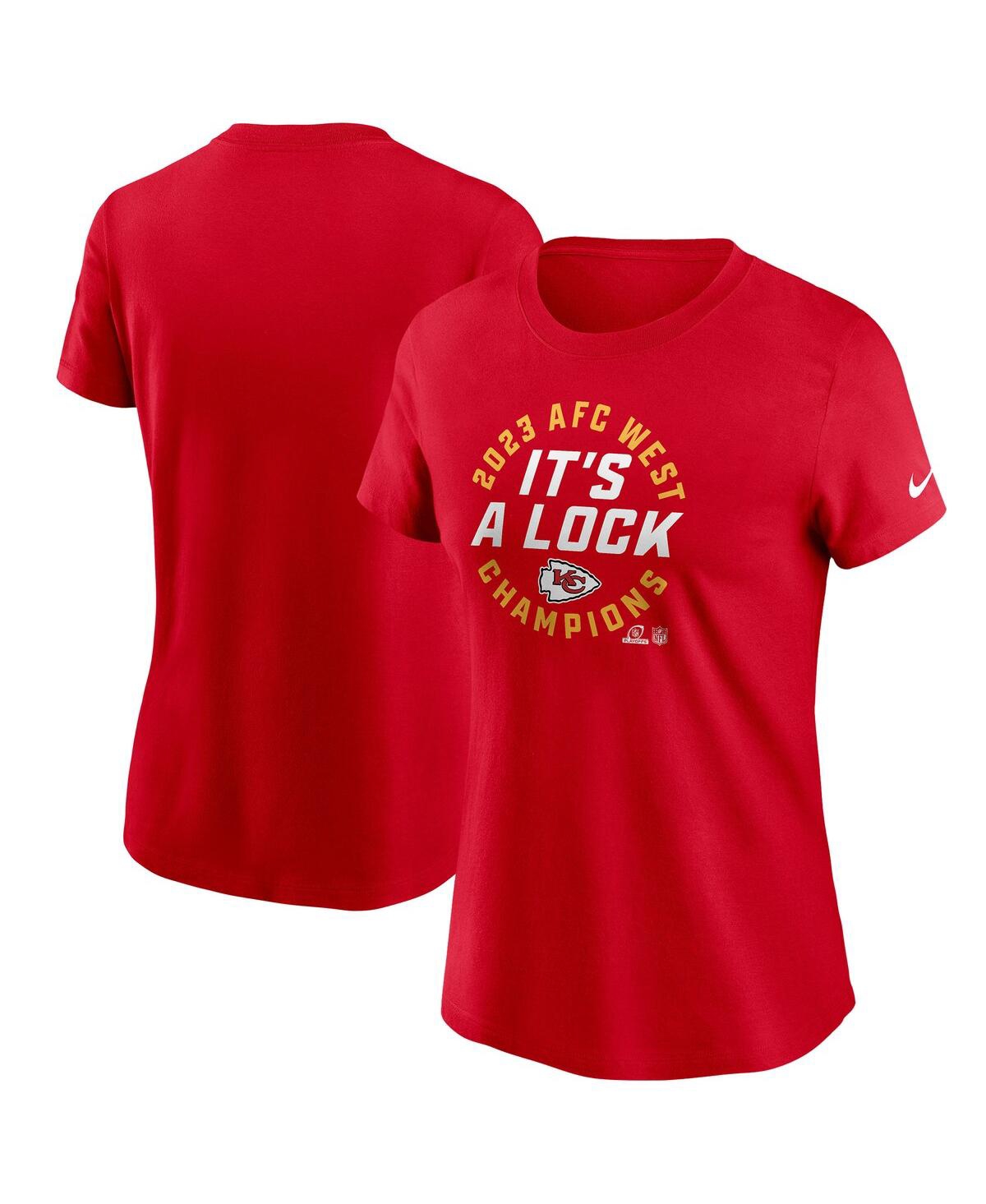 Nike Women's  Red Kansas City Chiefs 2022 Afc West Division Champions Locker Room Trophy Collection T