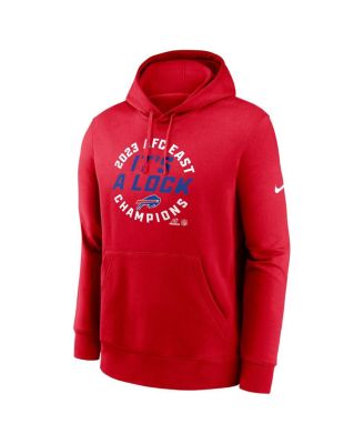 Men's Red Buffalo Bills 2023 AFC East Division Champions Locker Room Trophy Collection Club Pullover Hoodie