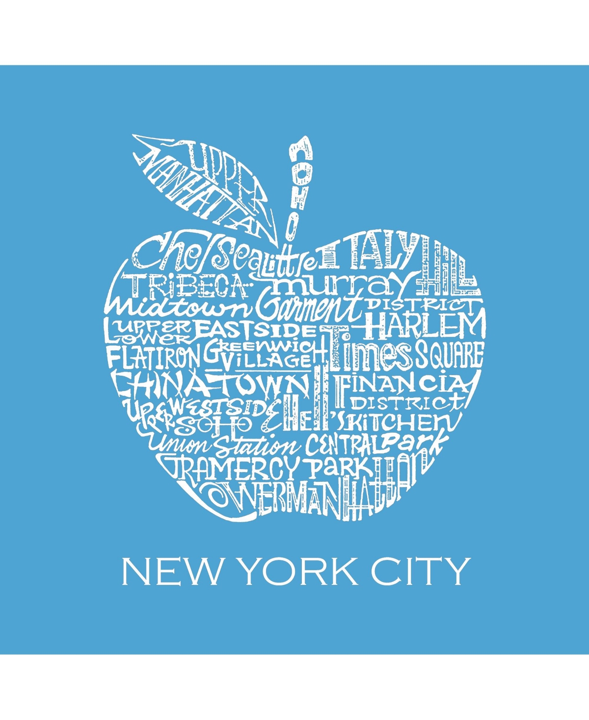 Girl's Word Art T-shirt - Neighborhoods in Nyc