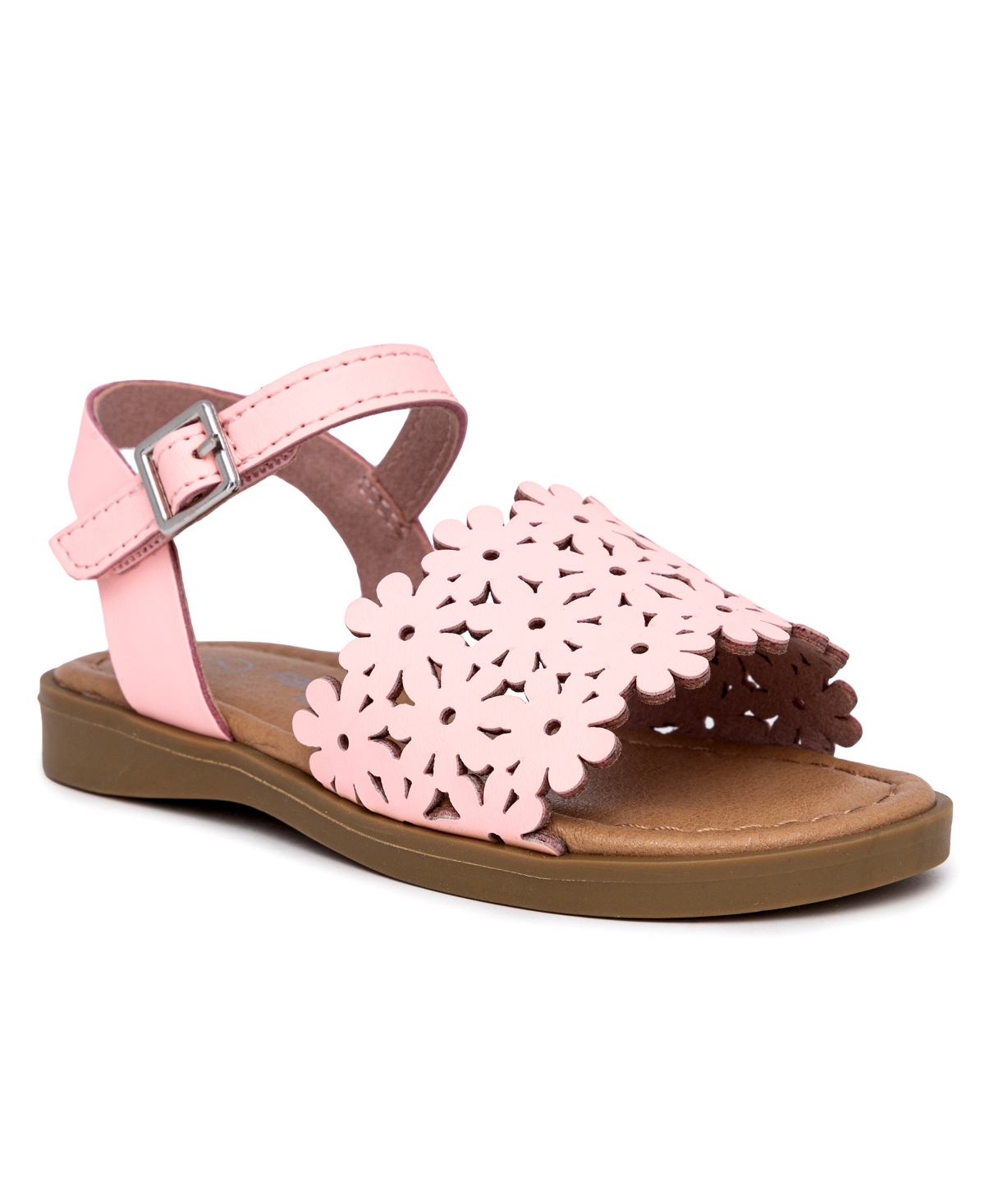 Shop Sugar Toddler And Little Girls Ibby Flat Sandals In Peach