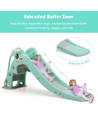 3-in-1 Kids Climber Slide Play Set w/Basketball Hoop Indoor & Outdoor