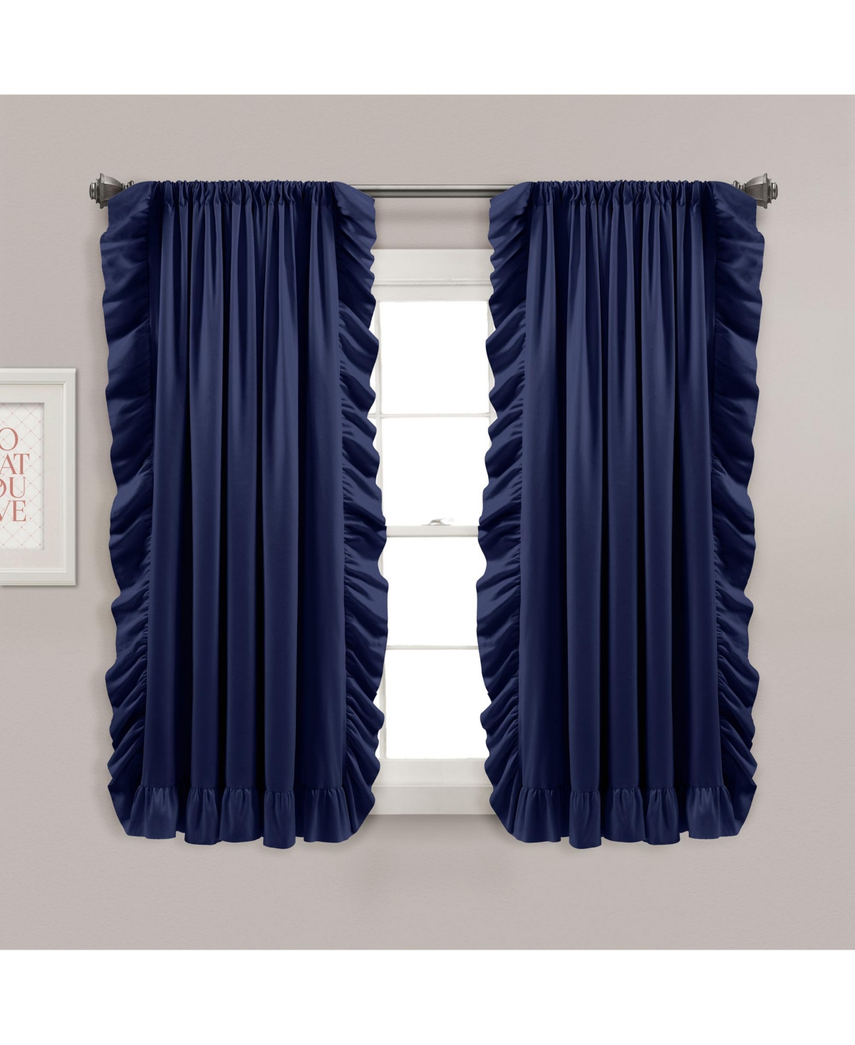 Reyna Window Curtain Panels - Navy