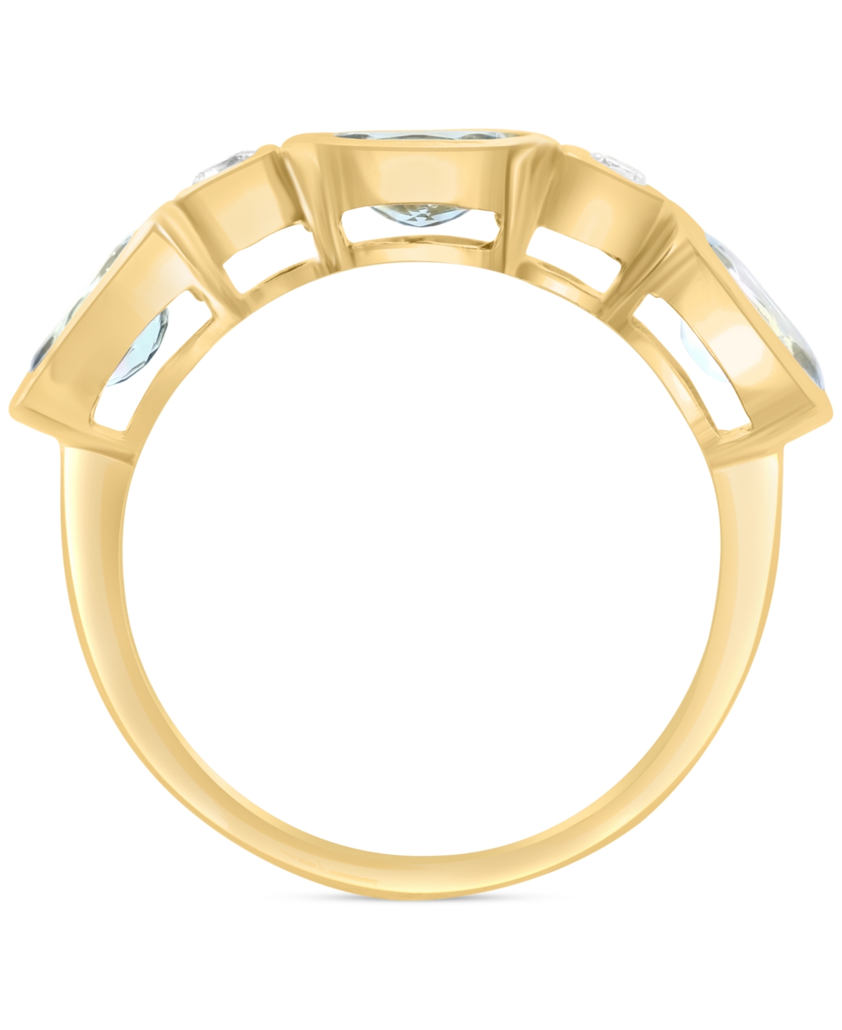 Effy Aquamarine (1-1/6 ct. t.w.) & Diamond (1/10 ct. t.w.) Bezel Ring in 14k Gold