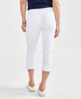Petite High-Rise High-Cuff Capri Jeans, Created for Macy's 