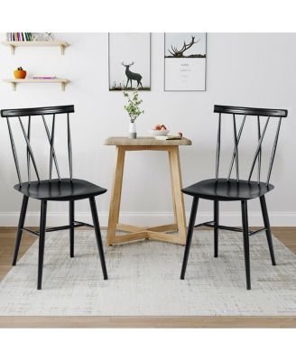 Set of 2 Modern Dining Chairs with Backrest