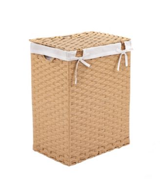 Handwoven Lidded Laundry Hamper