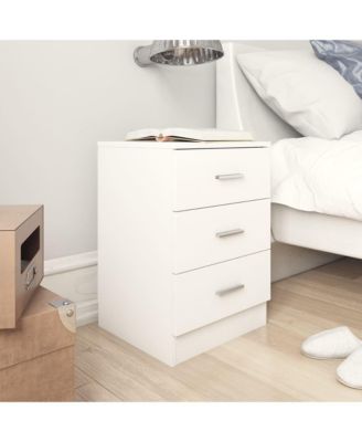 Bedside Cabinet White 15" x 13.8" x 22" Engineered Wood